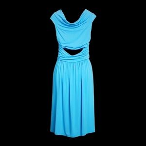 NWT Alberta Ferretti ‘Women’s Off-The-Shoulder Short Dress’ in “Azure” Blue 10